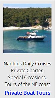 Nautilus Daily Cruises. Private charter, special occasions , tours of the north-east coast of Corfu. Private Boat Tours.